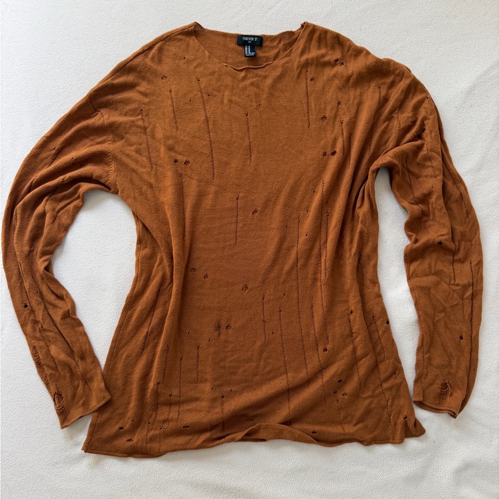 Forever 21 Rust Long Sleeve Top